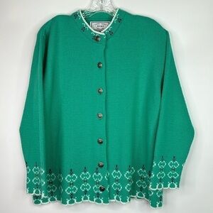 Vintage Jersild Turquoise Button Front Cardigan Sweater Size 40